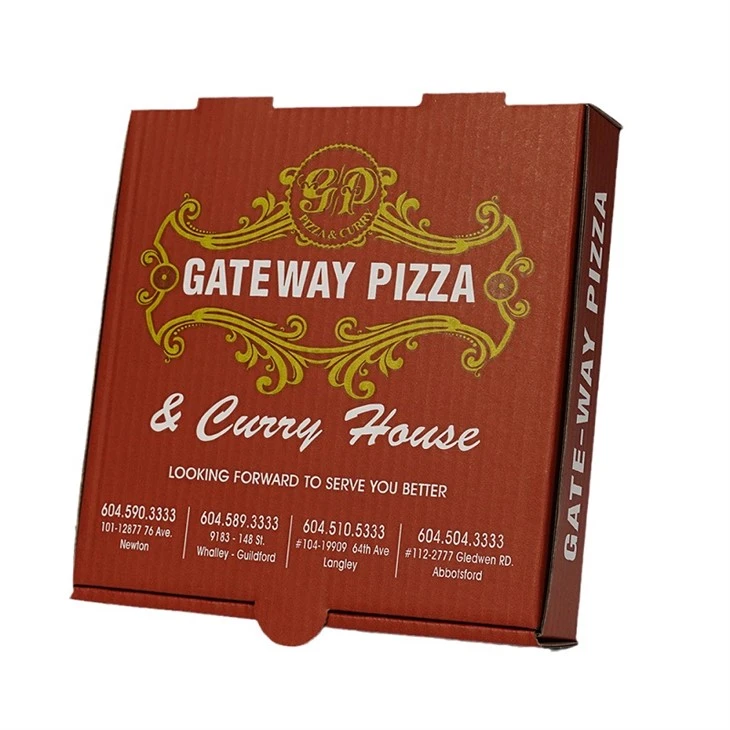 Verpackungsbox in Lebensmittelqualität, kundenspezifische Pizzabox aus Wellpappe